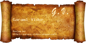 Garami Vidor névjegykártya